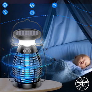 Solar electric shock mosquito lights