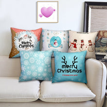 Load image into Gallery viewer, Christmas Pillow Covers18&quot;x18&quot;Christmas Throw Pillow Covers Cotton Linen Christmas Decorations Set of 4 for Home Decor
