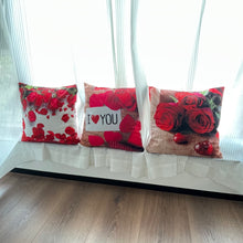 Load image into Gallery viewer, Red Rose Pillowcas,Valentine&#39;s Day Pillowcovers,Pillow Cover Case Square Cushion Cover for Sofa Bedroom Decor 4pcs 18X18 Inch
