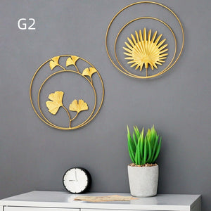 Gold Wall Decor,Gold Metal Wall Art Decor Gold Ginkgo Maple Monstera Leaf Wall Decor for Bedroom