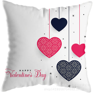 Valentine's Day Pillow Covers,Girl Boy Linen Pillowcase for Valentines Decorations Anniversary Wedding Home Office Car Cushions Case 4 pcs 18x18inch