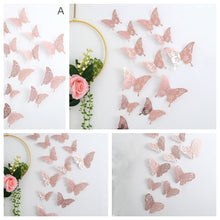 Load image into Gallery viewer, 3D Butterfly Wall Decor,48 Pcs 4 Styles 3 Sizes,Butterfly Decor Decals for Birthday, Butterfly Party Decor Cake Decor, Removable Wall Stickers Room Decor for Kids Nursery Classroom Wedding Decor
