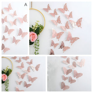 3D Butterfly Wall Decor,48 Pcs 4 Styles 3 Sizes,Butterfly Decor Decals for Birthday, Butterfly Party Decor Cake Decor, Removable Wall Stickers Room Decor for Kids Nursery Classroom Wedding Decor