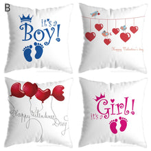 Load image into Gallery viewer, Valentine&#39;s Day Pillow Covers,Girl Boy Linen Pillowcase for Valentines Decorations Anniversary Wedding Home Office Car Cushions Case 4 pcs 18x18inch
