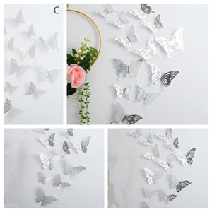 3D Butterfly Wall Decor,48 Pcs 4 Styles 3 Sizes,Butterfly Decor Decals for Birthday, Butterfly Party Decor Cake Decor, Removable Wall Stickers Room Decor for Kids Nursery Classroom Wedding Decor