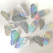 Load image into Gallery viewer, 3D Butterfly Wall Decor,Butterfly Decorations,Butterfly wall paste,3D Butterflies Wall Decals for Kids Bedroom Nursery Room Birthday Butterfly Party Decorations(Sillver Laser)
