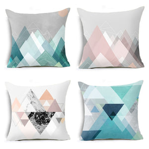 Pillow Covers,Throw Pillow Covers,waist pillow for Couch Sofa Bed Chair Flower Geometric pattern 18x18 inch Set of 4